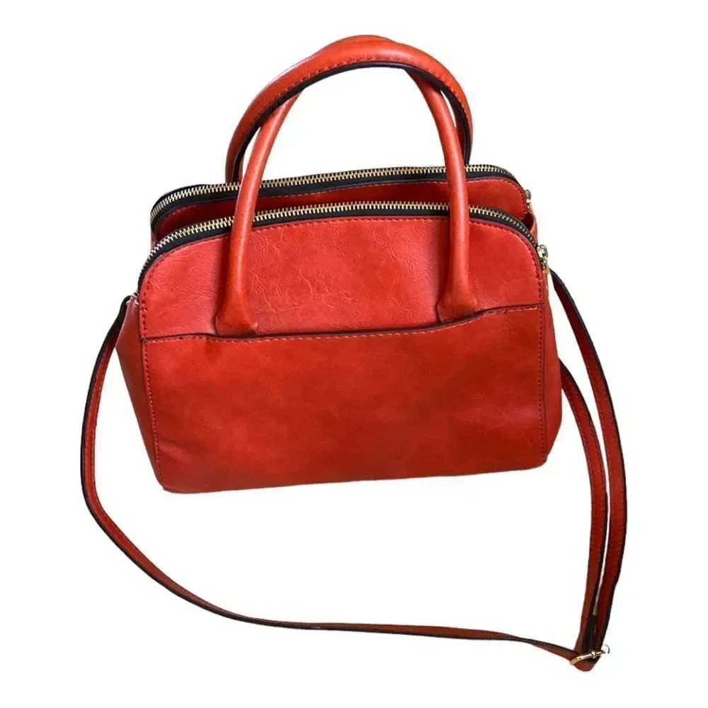 London Fog Vegan Leather Shoulder Satchel Bag